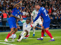 Moise Kean of Italy is in action during the UEFA Nations League 2024/25 League A Group A2 match between France and Italy at Parc des Princes...