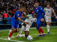 Moise Kean of Italy is in action during the UEFA Nations League 2024/25 League A Group A2 match between France and Italy at Parc des Princes...