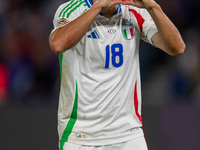 Giacomo Raspadori of Italy celebrates a goal during the UEFA Nations League 2024/25 League A Group A2 match between France and Italy at Parc...