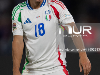 Giacomo Raspadori of Italy celebrates a goal during the UEFA Nations League 2024/25 League A Group A2 match between France and Italy at Parc...