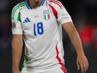 Giacomo Raspadori of Italy celebrates a goal during the UEFA Nations League 2024/25 League A Group A2 match between France and Italy at Parc...