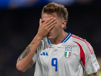 Mateo Retegui of Italy reacts during the UEFA Nations League 2024/25 League A Group A2 match between France and Italy in Paris, France, on S...