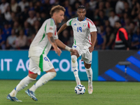 Destiny Udogie of Italy is in action during the UEFA Nations League 2024/25 League A Group A2 match between France and Italy at Parc des Pri...