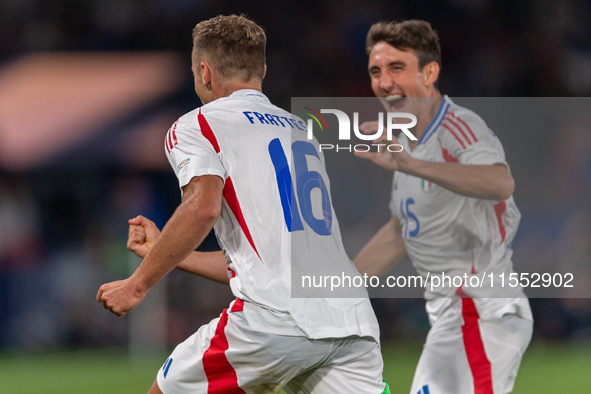 Davide Frattesi of Italy is in action during the UEFA Nations League 2024/25 League A Group A2 match between France and Italy at Parc des Pr...