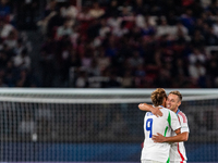 Davide Frattesi of Italy celebrates a goal during the UEFA Nations League 2024/25 League A Group A2 match between France and Italy at Parc d...