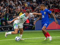 Andrea Cambiaso of Italy is in action during the UEFA Nations League 2024/25 League A Group A2 match between France and Italy at Parc des Pr...