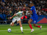 Andrea Cambiaso of Italy is in action during the UEFA Nations League 2024/25 League A Group A2 match between France and Italy at Parc des Pr...