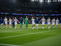 Italy celebrates the victory at the UEFA Nations League 2024/25 League A Group A2 match between France and Italy in Paris, France, on Septem...