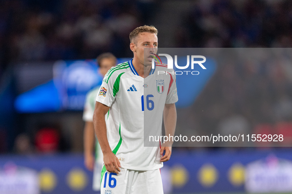 Davide Frattesi of Italy is in action during the UEFA Nations League 2024/25 League A Group A2 match between France and Italy at Parc des Pr...