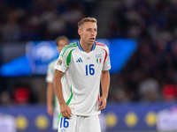 Davide Frattesi of Italy is in action during the UEFA Nations League 2024/25 League A Group A2 match between France and Italy at Parc des Pr...