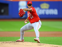 Cincinnati Reds pitcher Fernando Cruz #63 throws during the first inning of the baseball game against the New York Mets at Citi Field in Cor...