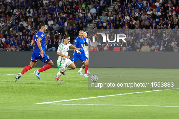 Giacomo Raspadori , Jonathan Clauss  during France vs Italy, UEFA Nations League match, in Paris, France on September 6, 2024. 