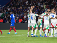 Team Italy celebration during France vs Italy, UEFA Nations League match, in Paris, France on September 6, 2024. (