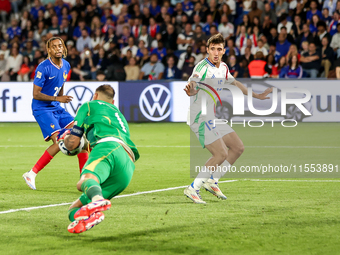 Bradley Barcola , Gianluigi Donnarumma , Andrea Cambiaso  during France vs Italy, UEFA Nations League match, in Paris, France on September 6...