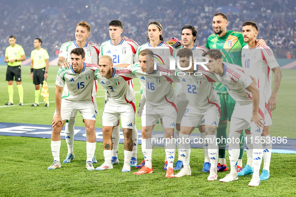 Team Italy before the match during France vs Italy, UEFA Nations League match, in Paris, France on September 6, 2024. 