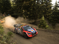 Driver Dani Sordo and Co-Driver Carrera Candido of the Hyundai Shell Mobis World Rally Team, Hyundai i20 N Rally1 Hybrid, face the first day...