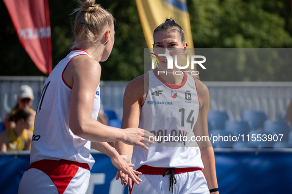 Bozena Puter participates in the LOTTO 3x3 League basketball game in Sosnowiec, Poland, on September 6, 2024. The Lotto 3x3 Liga tournament...