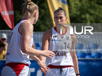 Bozena Puter participates in the LOTTO 3x3 League basketball game in Sosnowiec, Poland, on September 6, 2024. The Lotto 3x3 Liga tournament...