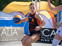 Martyna Kuriata participates in the LOTTO 3x3 League basketball game in Sosnowiec, Poland, on September 6, 2024. The Lotto 3x3 Liga tourname...