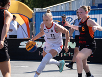 Marzena Marciniak participates in the LOTTO 3x3 League basketball game in Sosnowiec, Poland, on September 6, 2024. The Lotto 3x3 Liga tourna...