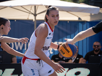 Bozena Puter participates in the LOTTO 3x3 League basketball game in Sosnowiec, Poland, on September 6, 2024. The Lotto 3x3 Liga tournament...