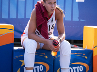 Bozena Puter participates in the LOTTO 3x3 League basketball game in Sosnowiec, Poland, on September 6, 2024. The Lotto 3x3 Liga tournament...