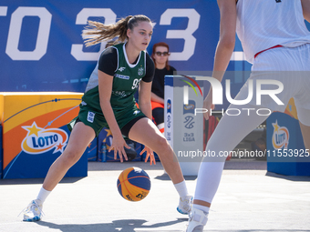 Michella Nassisi participates in the LOTTO 3x3 League basketball game in Sosnowiec, Poland, on September 6, 2024. Lotto 3x3 Liga tournament...