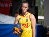 Sara Pajak participates in the LOTTO 3x3 League basketball game in Sosnowiec, Poland, on September 6, 2024. The Lotto 3x3 Liga tournament ma...