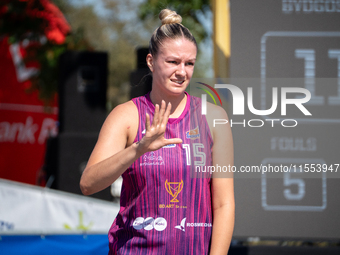 Alicja Malawy participates in the LOTTO 3x3 League basketball game in Sosnowiec, Poland, on September 6, 2024. The Lotto 3x3 Liga tournament...