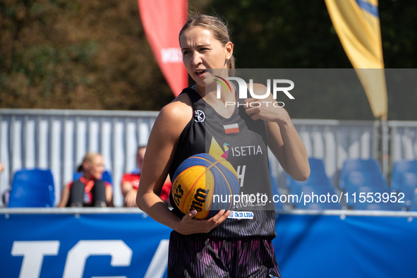 Magdalena Ratajczak participates in the LOTTO 3x3 League basketball game in Sosnowiec, Poland, on September 6, 2024. The Lotto 3x3 Liga tour...