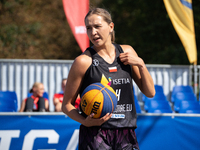 Magdalena Ratajczak participates in the LOTTO 3x3 League basketball game in Sosnowiec, Poland, on September 6, 2024. The Lotto 3x3 Liga tour...