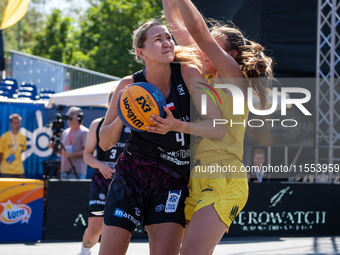 Magdalena Ratajczak participates in the LOTTO 3x3 League basketball game in Sosnowiec, Poland, on September 6, 2024. The Lotto 3x3 Liga tour...