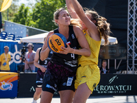 Magdalena Ratajczak participates in the LOTTO 3x3 League basketball game in Sosnowiec, Poland, on September 6, 2024. The Lotto 3x3 Liga tour...