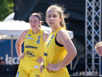 Maja Pastuszka participates in the LOTTO 3x3 League basketball game in Sosnowiec, Poland, on September 6, 2024. The Lotto 3x3 Liga tournamen...