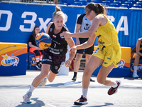 Kinga Dzierbicka participates in the LOTTO 3x3 League basketball game in Sosnowiec, Poland, on September 6, 2024. The Lotto 3x3 Liga tournam...