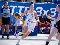 Aleksandra Zukowska participates in the LOTTO 3x3 League basketball game in Sosnowiec, Poland, on September 6, 2024. The Lotto 3x3 Liga tour...