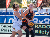 Klaudia Golebiewska participates in the LOTTO 3x3 League basketball game in Sosnowiec, Poland, on September 6, 2024. The Lotto 3x3 Liga tour...