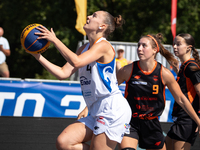 Aleksandra Zukowska participates in the LOTTO 3x3 League basketball game in Sosnowiec, Poland, on September 6, 2024. The Lotto 3x3 Liga tour...