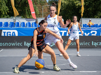 Martyna Kuriata participates in the LOTTO 3x3 League basketball game in Sosnowiec, Poland, on September 6, 2024. The Lotto 3x3 Liga tourname...