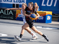 Inga Stepien participates in the LOTTO 3x3 League basketball game in Sosnowiec, Poland, on September 6, 2024. Lotto 3x3 Liga tournament matc...