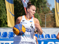 Aleksandra Zukowska participates in the LOTTO 3x3 League basketball game in Sosnowiec, Poland, on September 6, 2024. The Lotto 3x3 Liga tour...