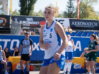 Maja Majerska participates in the LOTTO 3x3 League basketball game in Sosnowiec, Poland, on September 6, 2024. The Lotto 3x3 Liga tournament...