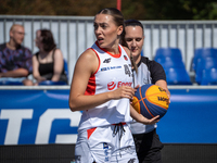 Zuzanna Urban participates in the LOTTO 3x3 League basketball game in Sosnowiec, Poland, on September 6, 2024. Lotto 3x3 Liga tournament mat...