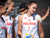 Aleksandra Pszczolarska participates in the LOTTO 3x3 League basketball game in Sosnowiec, Poland, on September 6, 2024. The Lotto 3x3 Liga...