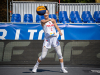 Julia Bazan participates in the LOTTO 3x3 League basketball game in Sosnowiec, Poland, on September 6, 2024. Lotto 3x3 Liga tournament match...