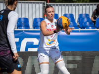 Klaudia Wnorowska participates in the LOTTO 3x3 League basketball game in Sosnowiec, Poland, on September 6, 2024. The Lotto 3x3 Liga tourna...