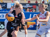 Magdalena Wojdalska participates in the LOTTO 3x3 League basketball game in Sosnowiec, Poland, on September 6, 2024. The Lotto 3x3 Liga tour...