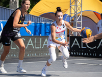 Julia Bazan participates in the LOTTO 3x3 League basketball game in Sosnowiec, Poland, on September 6, 2024. Lotto 3x3 Liga tournament match...