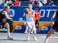 Julia Bazan participates in the LOTTO 3x3 League basketball game in Sosnowiec, Poland, on September 6, 2024. Lotto 3x3 Liga tournament match...