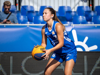 Bianka Napierala participates in the LOTTO 3x3 League basketball game in Sosnowiec, Poland, on September 6, 2024. The Lotto 3x3 Liga tournam...